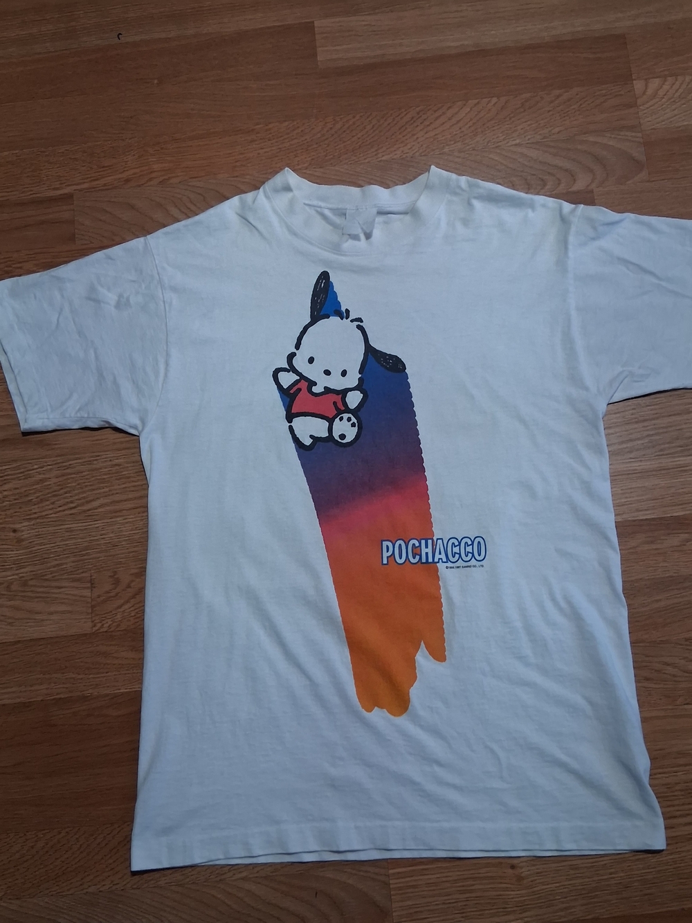 90s Vintage Pochacco T Shirte Sigle Stich Sanrio White Color